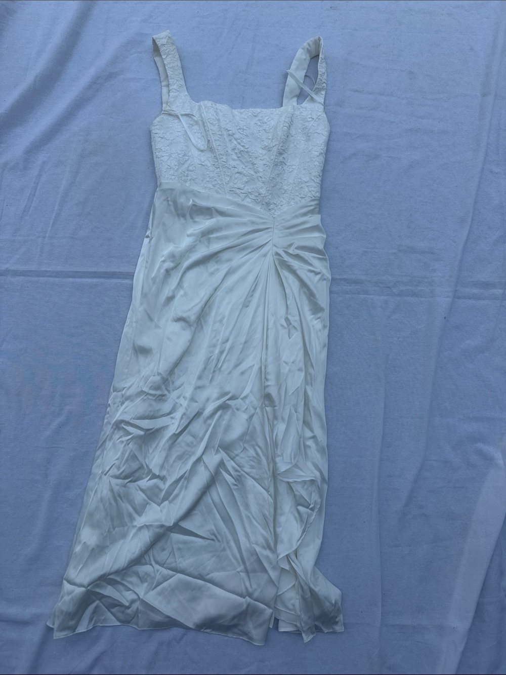 BHLDN Elegant White Lace Bodice Maxi Dress
